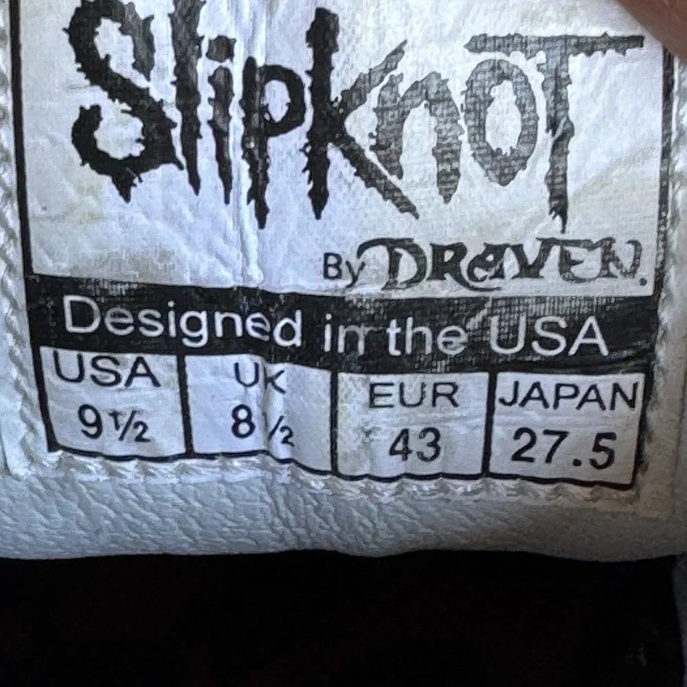 Size 9.5 - Slipknot Super Rare Draven Masks Skate shoes high top Men's Vtg